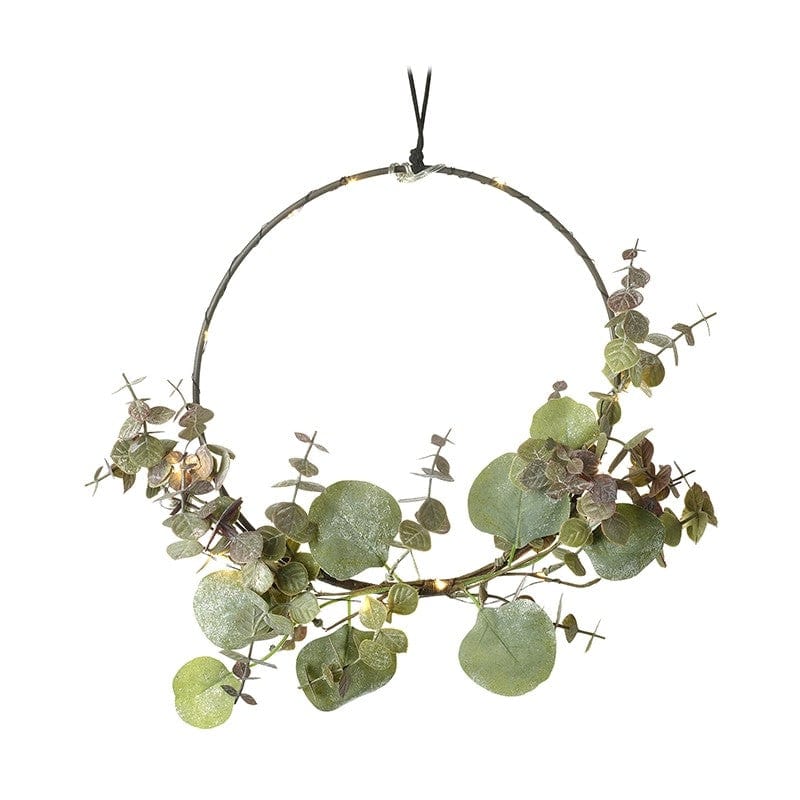 LIGHT UP HOOP WREATH WITH GREEN FOLIAGE