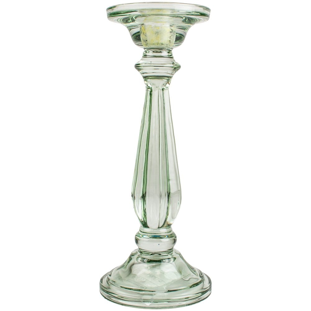 Tilbury Glass Candlestick, Light Green