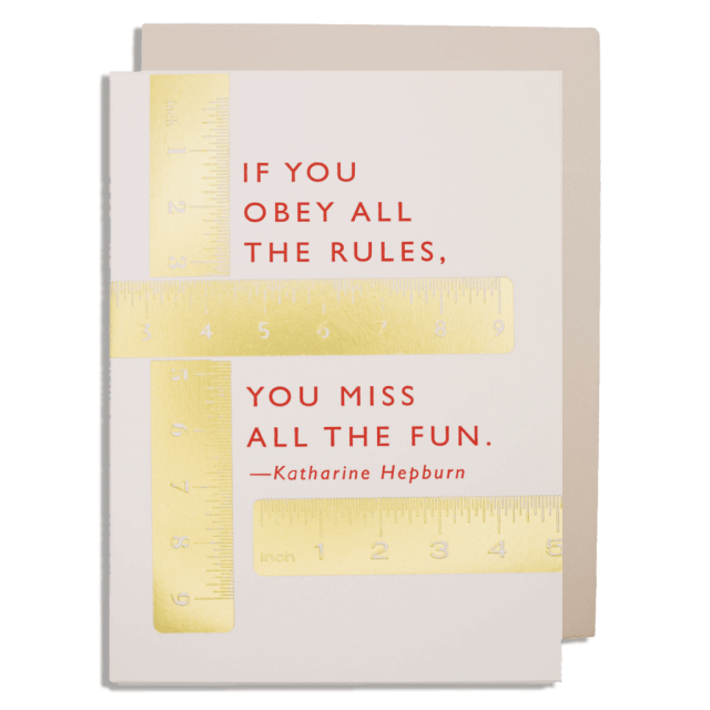Letterpress Card Rules (Katherine Hepburn)