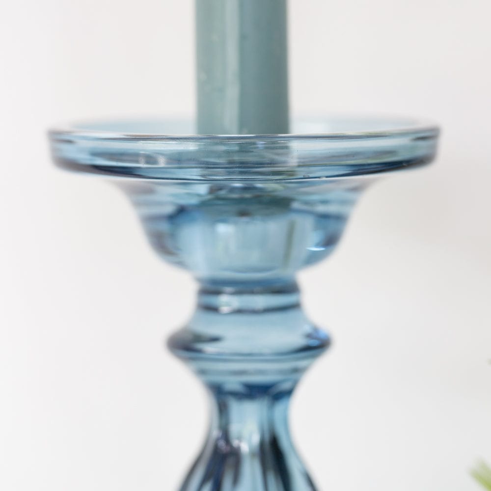 Azure Glass Candle Holder