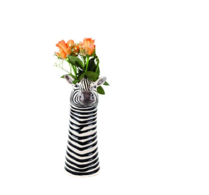 Zebra Tall Ceramic Vase