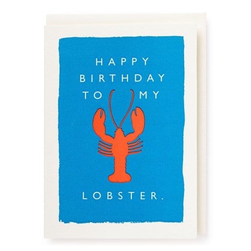 Letterpress Card Lobster Birthday