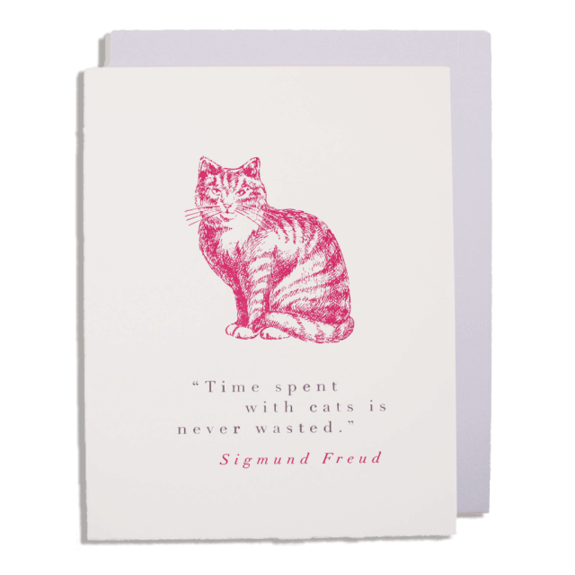 Letterpress Card Time With Cats