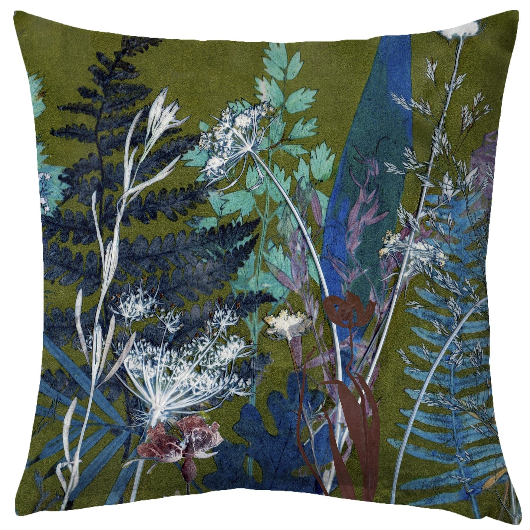 Forest Patterned Velvet Cushion, 45cm