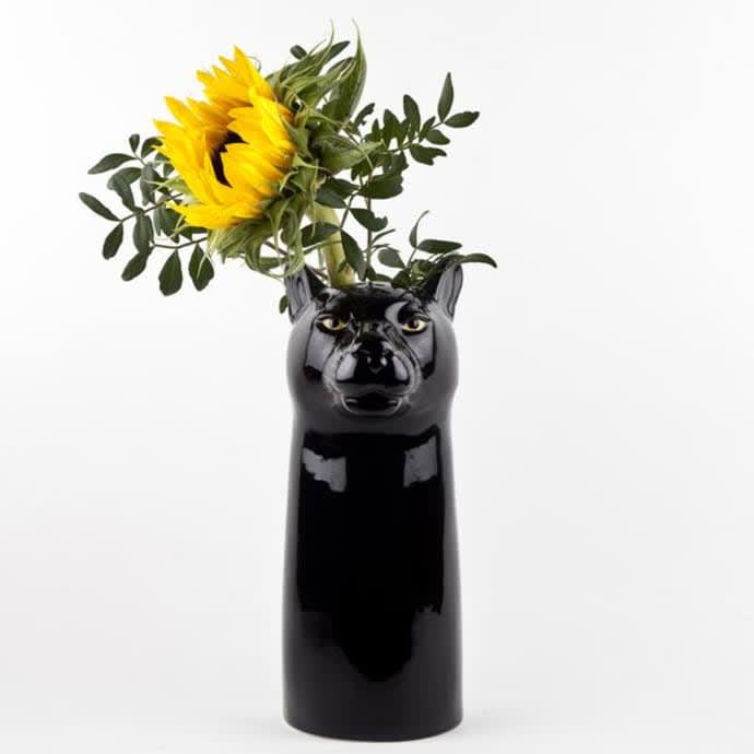 Panther Tall Ceramic Vase
