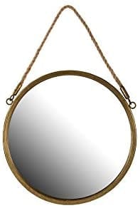 Round Gold Mirror With Rope Handle 30cm