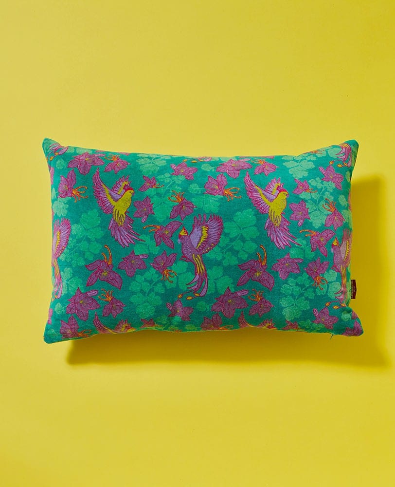 Rectangular Velvet Cushion 55x35cm, Ancolie Emerald