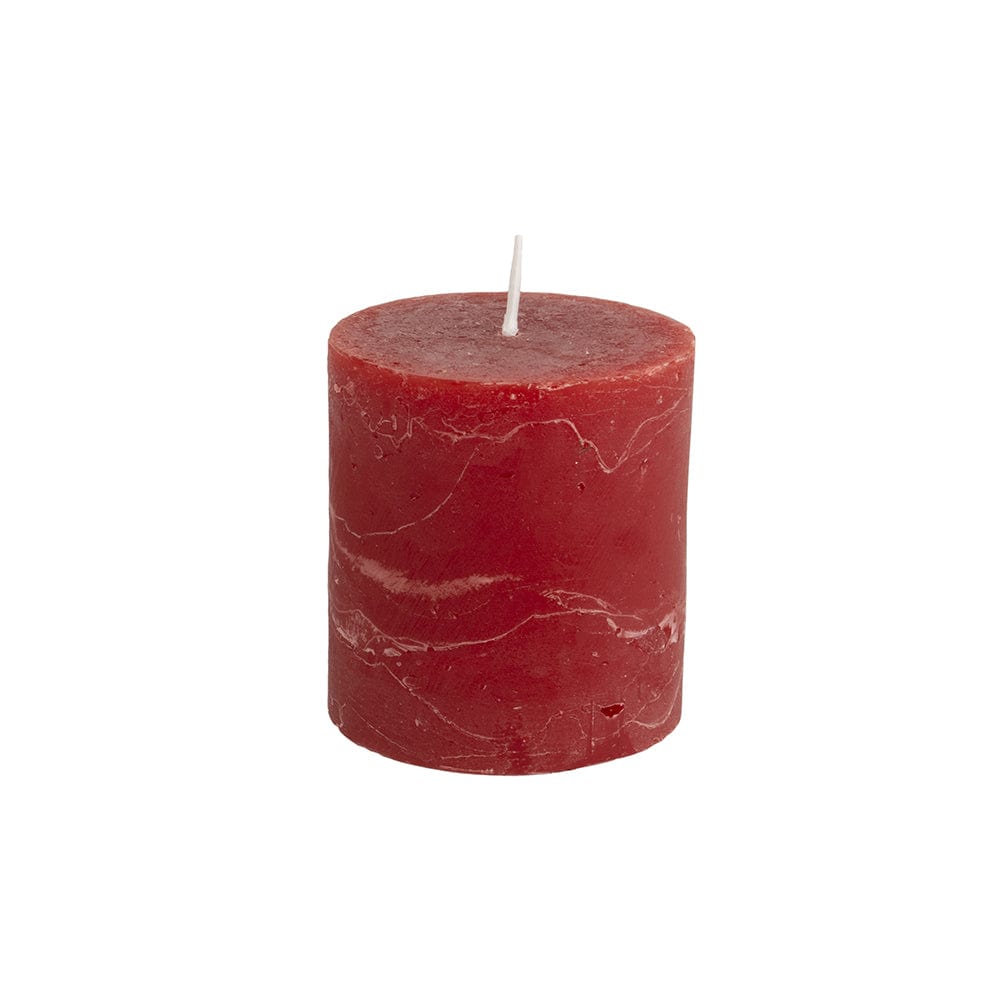 Rustic Pillar Candle  70 x 75mm Lipstick Red
