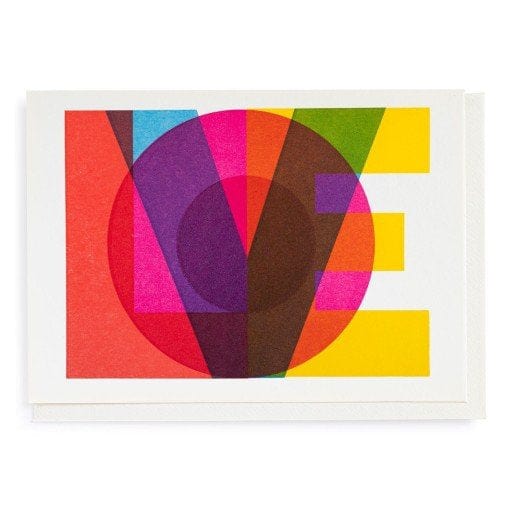 Letterpress Card Block Love by Pressink