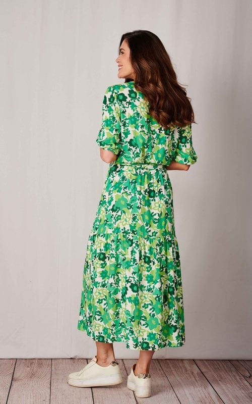 Odette Floral Print Dress Green