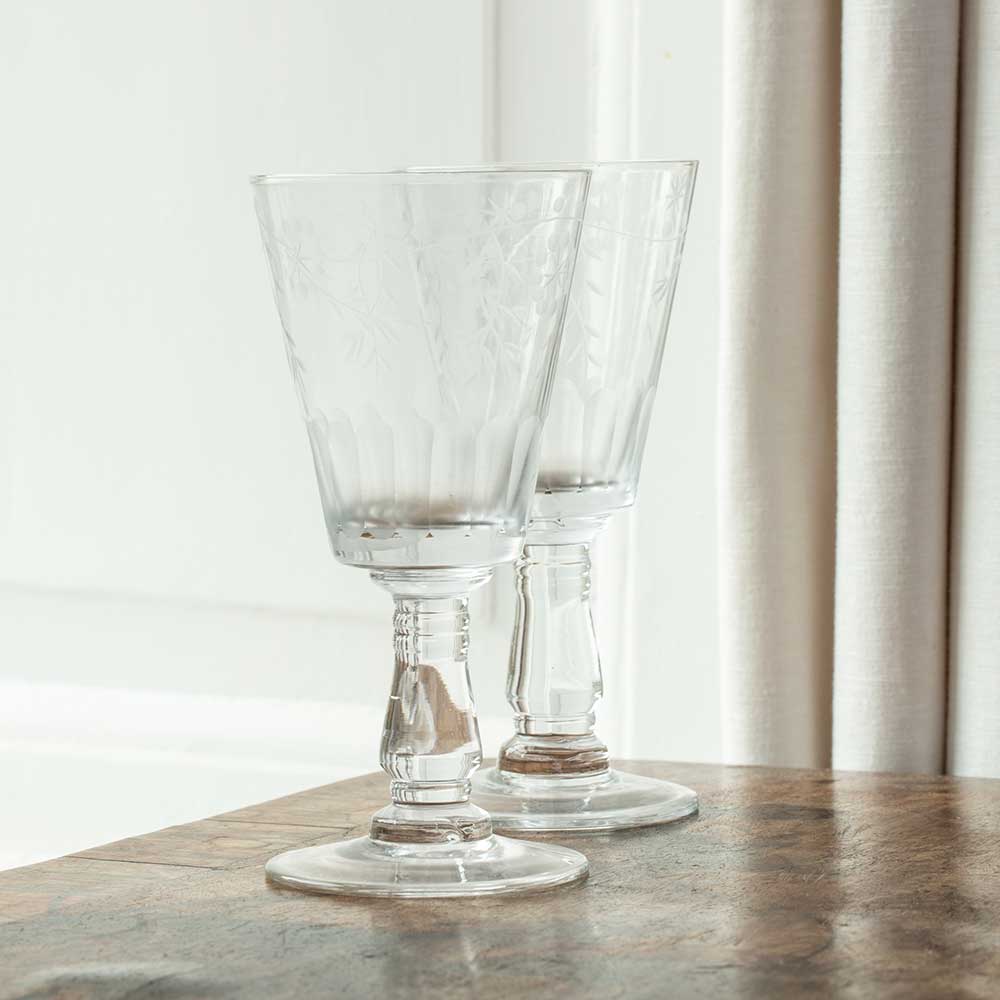 Etched Wineglass, Clear