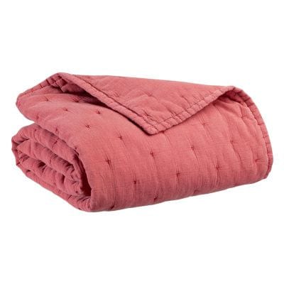 Ming Cotton Quilted Throw, Litchi/Coral 120x180cm, by Vivaraise