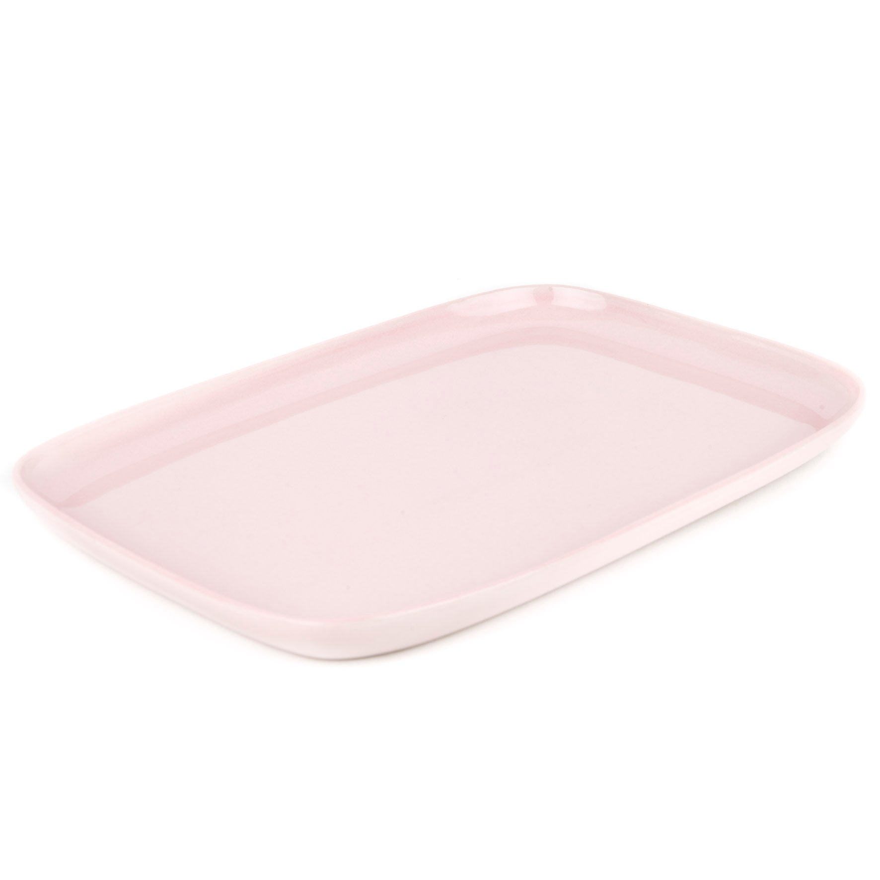 Pale Pink Large Rectangular Ceramic Platter