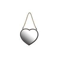 SMALL HEART SHAPED MIRROR WITH ROPE HANDLE