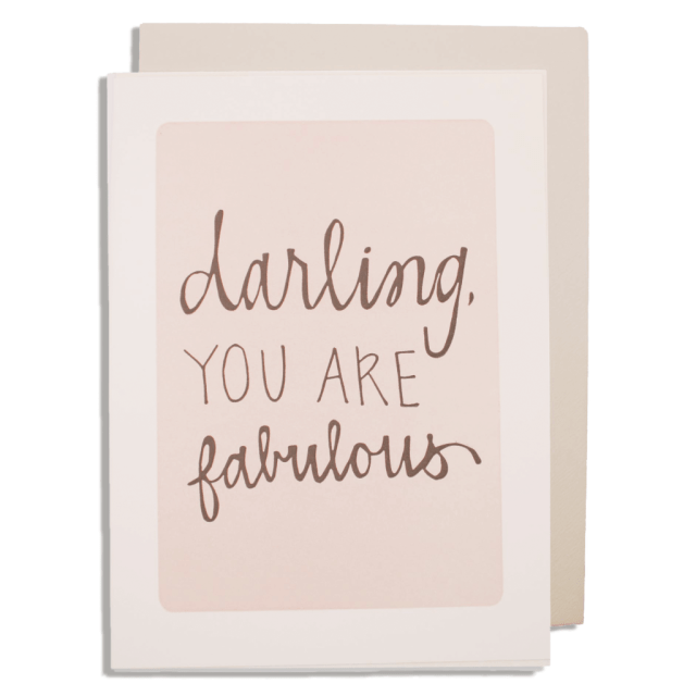 Letterpress Card Darling You Are Fabulous