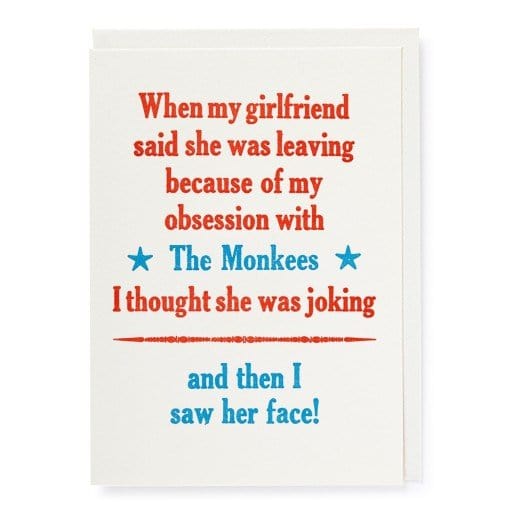 Letterpress Card The Monkees