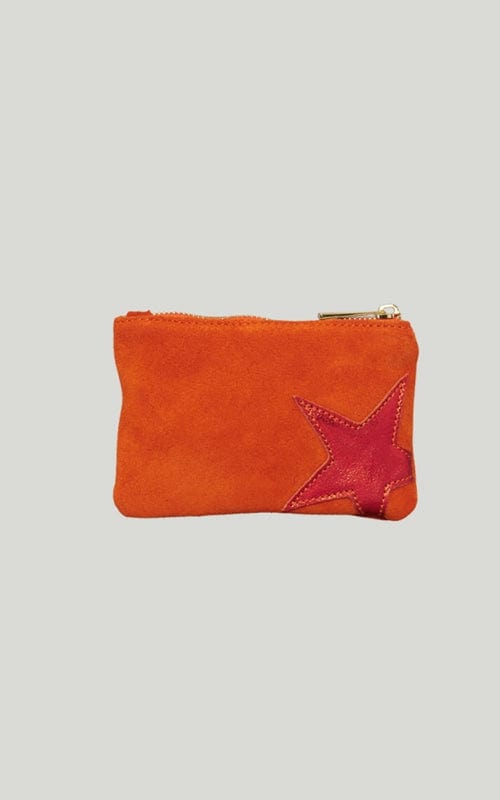 Small Star Suede Zip Purse, Various Colours