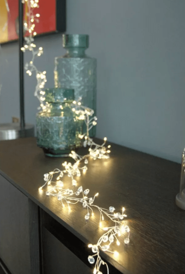 Crystal Cluster LED Light Chain, Mains Powered